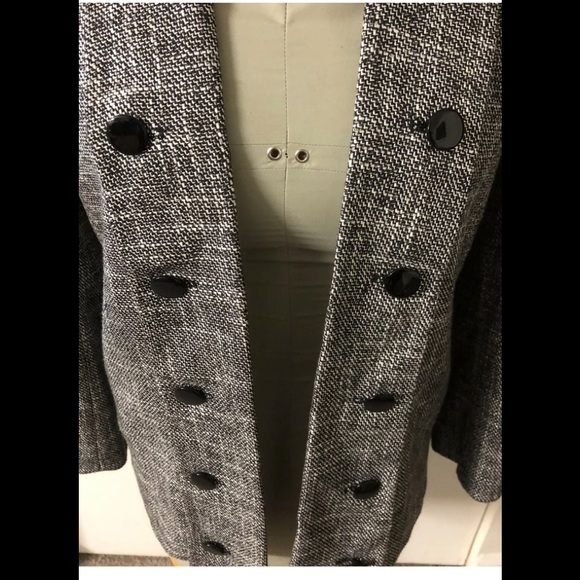 Allison Gail Tweed Blazer Sz 12 Vintage Open Front Officially Career Gray - Picture 4 of 12